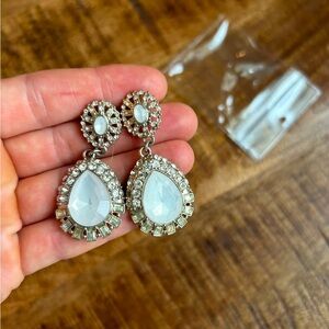 Gold with diamonds dangle earrings